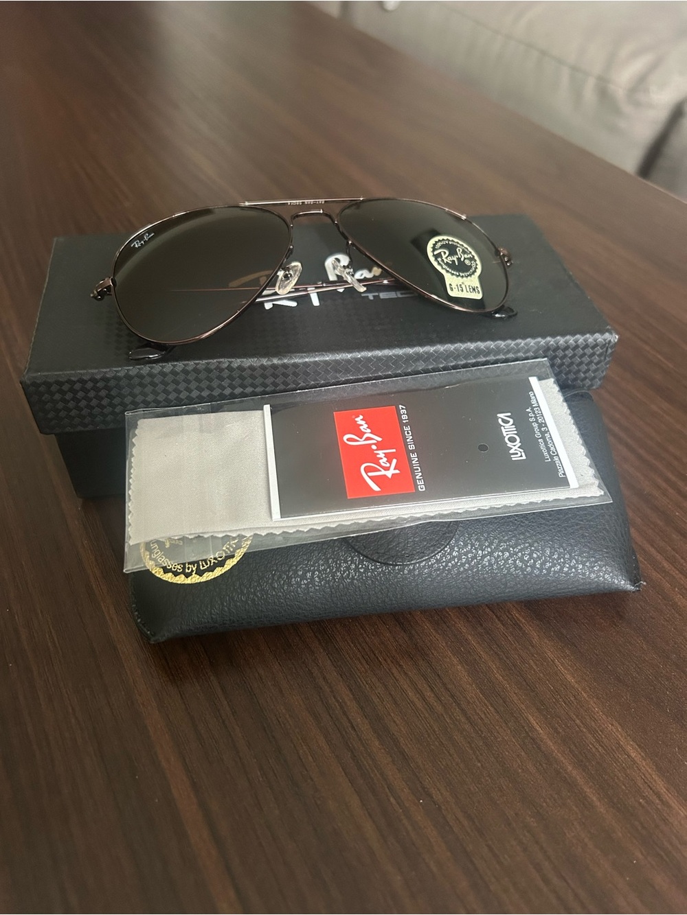 brand new Ray-Ban Aviator men Sunglasses - chocolate Frame with Brown Lenses - Picture 2 of 5